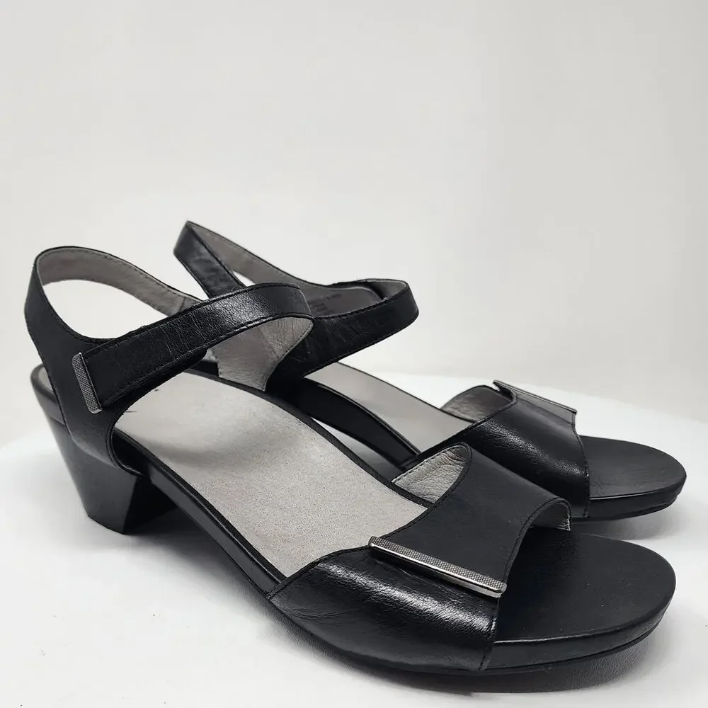 ABEO B.I.O. System Ruby Sandal 11 Narrow Black Leather Block Heel Comfort Shoes